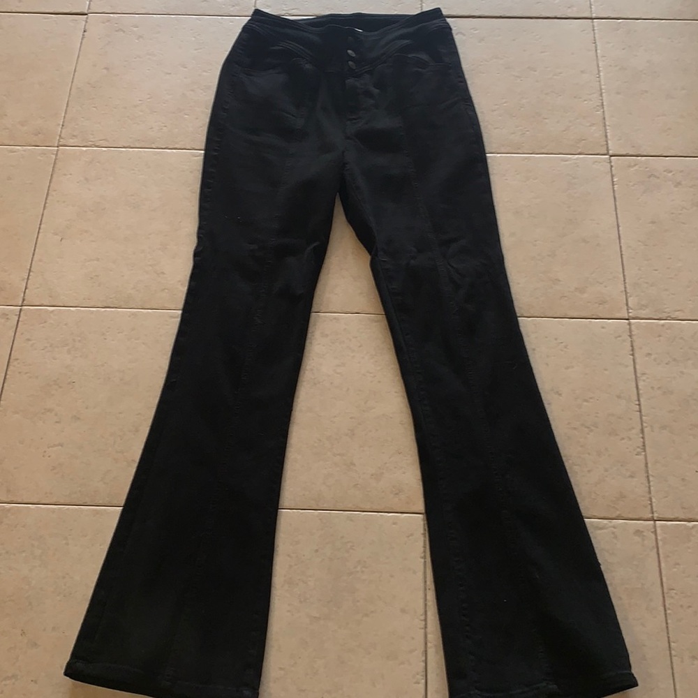Free people black boot cut stretch denim
